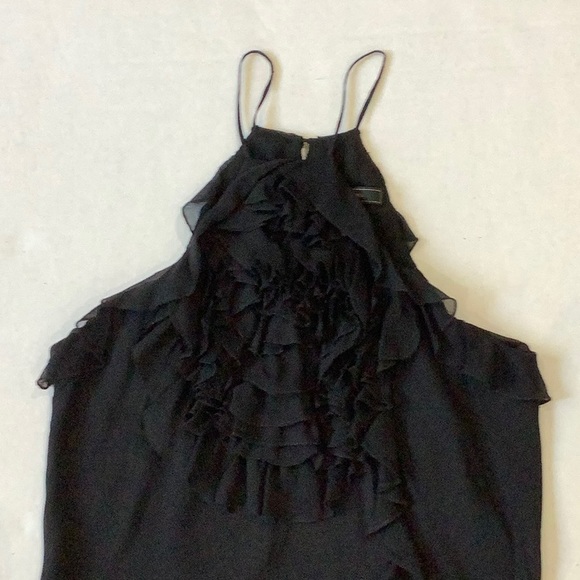 BCBG Maxazria Ruffle Halter Neck Top Black XSmall - Picture 10 of 12